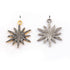 1 Pc Pave Diamond Sun Star Charm 925 Sterling Silver/ Vermeil Single Bail Pendant - Star Pendant 24mmx21mm PDC1250