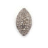 1 Pc Pave Diamond Designer Oval Bead - 925 Sterling Silver- Diamond Bead - 17mmx10mm PDC168