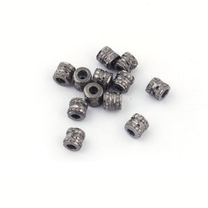 1 Pc Two Step Pave Diamond 925 Sterling Silver Rondelles Beads - Diamond Rondelles Bead 4mm PDC543 - Tucson Beads