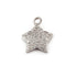 1 Pc Pave Diamond Star Charm Over 925 Sterling Silver Pendant - Star Pendant 15mmx12mm PDC682