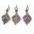 1 Pc Pave Diamond Ruby & Blue Sapphire Leaf Charm Pendant Over 925 Sterling silver - 24mmx12mm PDC701