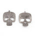1 Pc Pave Diamond Skull Charm Pendant 925 Sterling Silver - 26mmx20mm PDC814