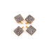 2 Pcs Pave Diamond Square Charm 925 Sterling Vermeil Pendant - Square Pendant 7mmx5mm PDC904