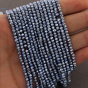 5 Strands Purple Pyrite Faceted Rondelles --Purple Pyrite Roundle Beads 3mm to 3.5mm 13 inch strand RB137 - Tucson Beads