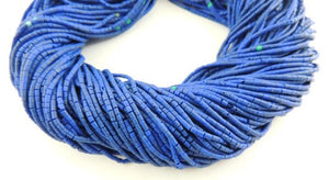 10 Strands Lapis Heishi Hand Cut Beads--lapis beads 1.1 x 1.7 mm to 1.9 x 2.2mm 12 inch long RB066 - Tucson Beads