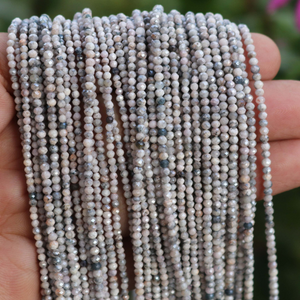 2 Strands Gorgeous Rare Gray Silverite Micro Faceted Tiny Rondelles - 2mm 13 Inches Long RB275 - Tucson Beads