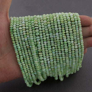 5 Long Strands Ex+++ Quality 3mm-4mm Shaded Green Opal Faceted Rondelles - 13 Inches RB127 - Tucson Beads