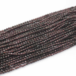 5 Strands Garnet Faceted Rondelles , Round Beads 3mm 13 inches RB377 - Tucson Beads